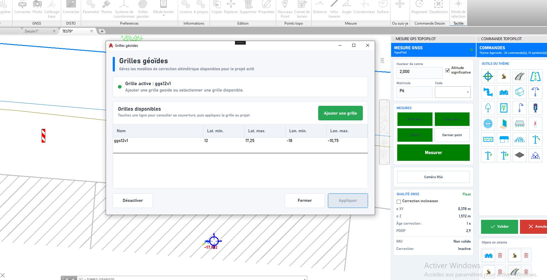 Gestion des grilles de géoïde dans TopoPilot